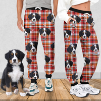 Thumbnail for Pet Photo With Name Multicolor Buffalo Plaid Sweatpants, Custom Gift For Men and Women Dung- Yen