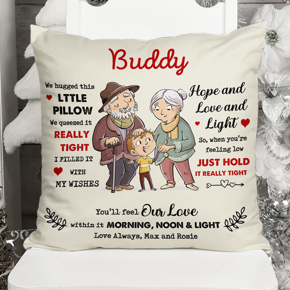 To My Grandson Granddaughter From Grandma Grandpa Pillow, Gift For Family Member