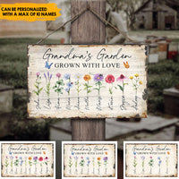 Thumbnail for Grandma Garden of Love - Personalized Rectangle Wood Sign