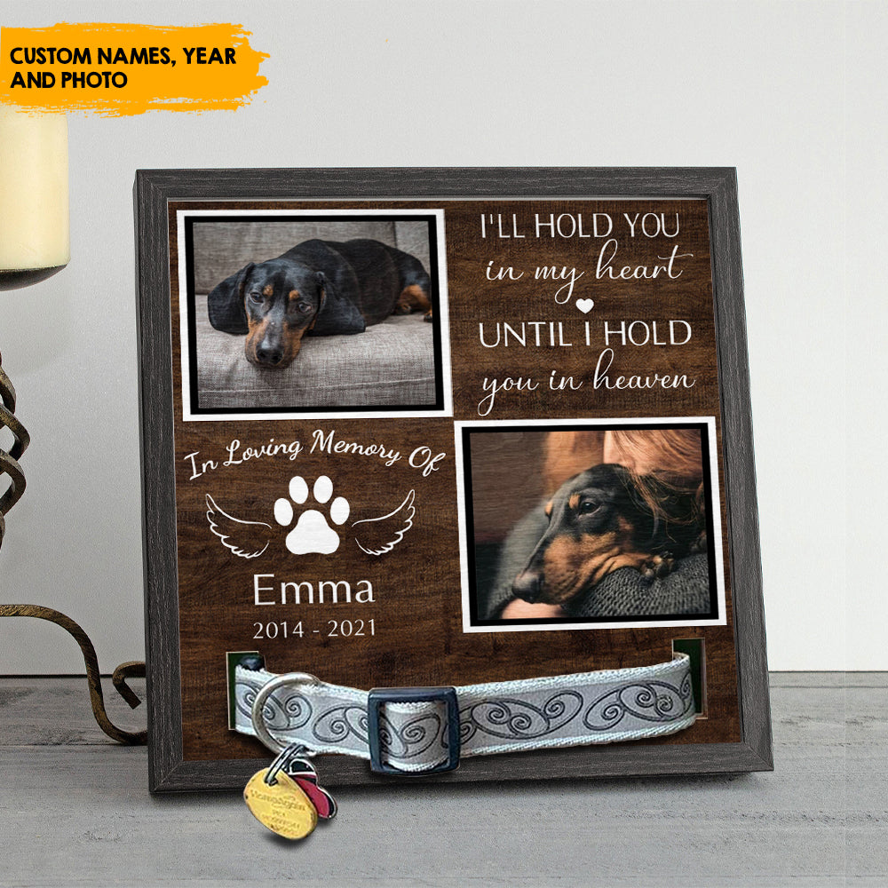 Two Photos Pet memorial Pet Loss - Pet Collar Holder