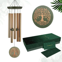 Thumbnail for Personalized Retirement Wind Chimes With Name Or Photo, 5 Gold Tubes & Tree Of Life Zita Yen