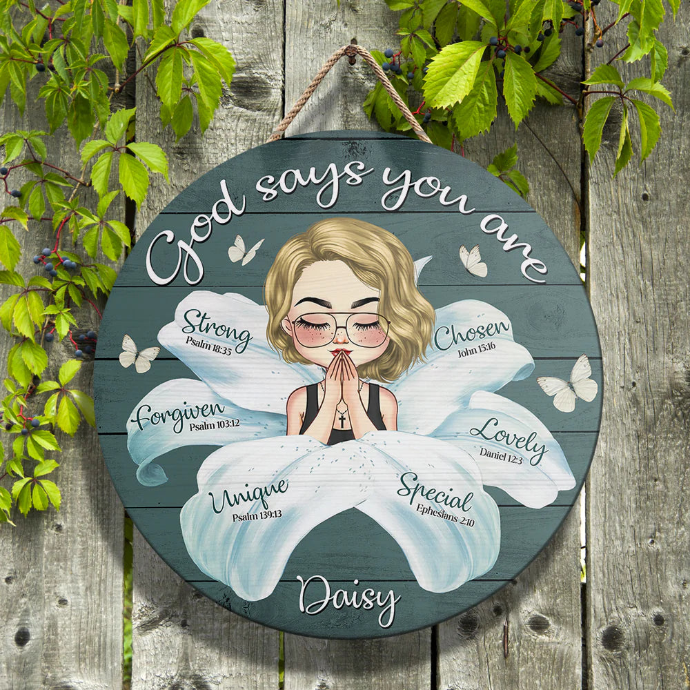 Personalized God Say You Are Flower Girl Wood Sign, Gift For Friend CHI-YEN