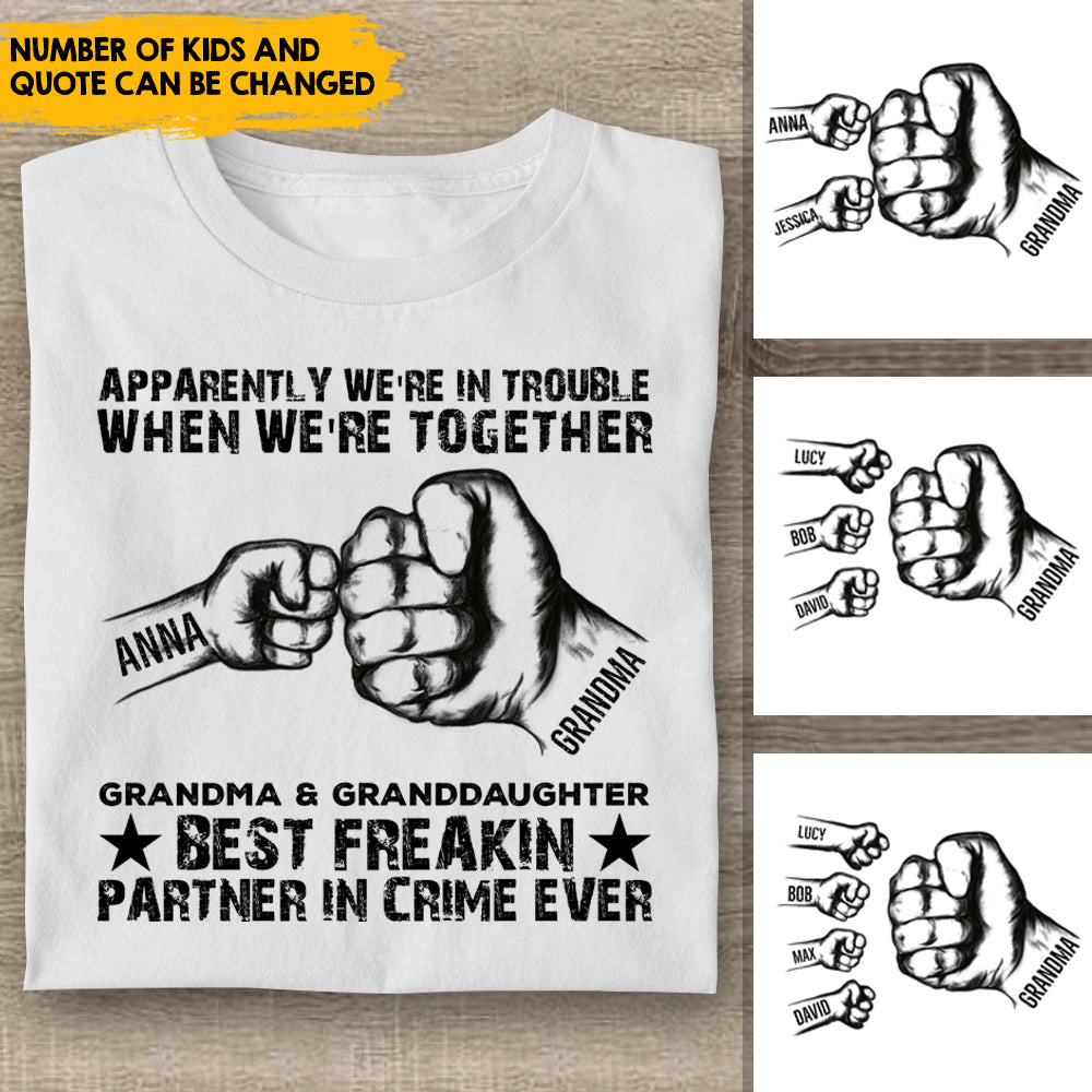 Grandma GrandKids Best Partner In Crime Family Tshirt, DIY Shirt For Grandma