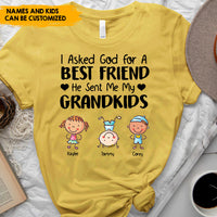 Thumbnail for God Sent Me My Grandkids, Mother's Day Gift - Personalized T-Shirt