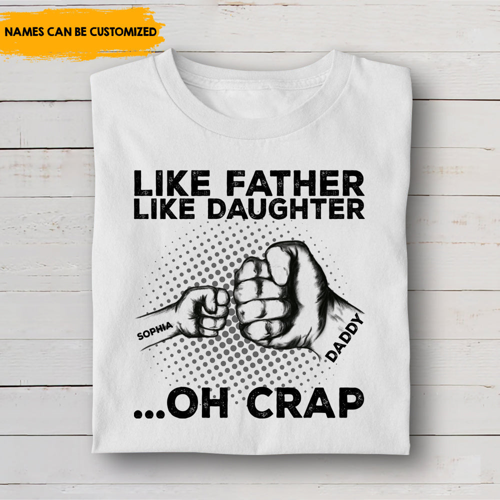 Like Father Like Daughter Handprint Personalized T-shirt