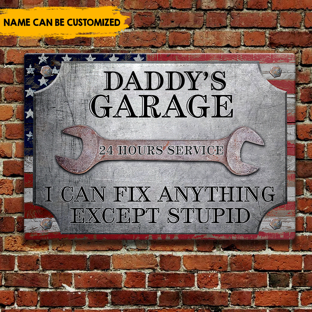 Dad Can Fix Anything - Personalized Metal sign, Custom Vintage Bar Sign