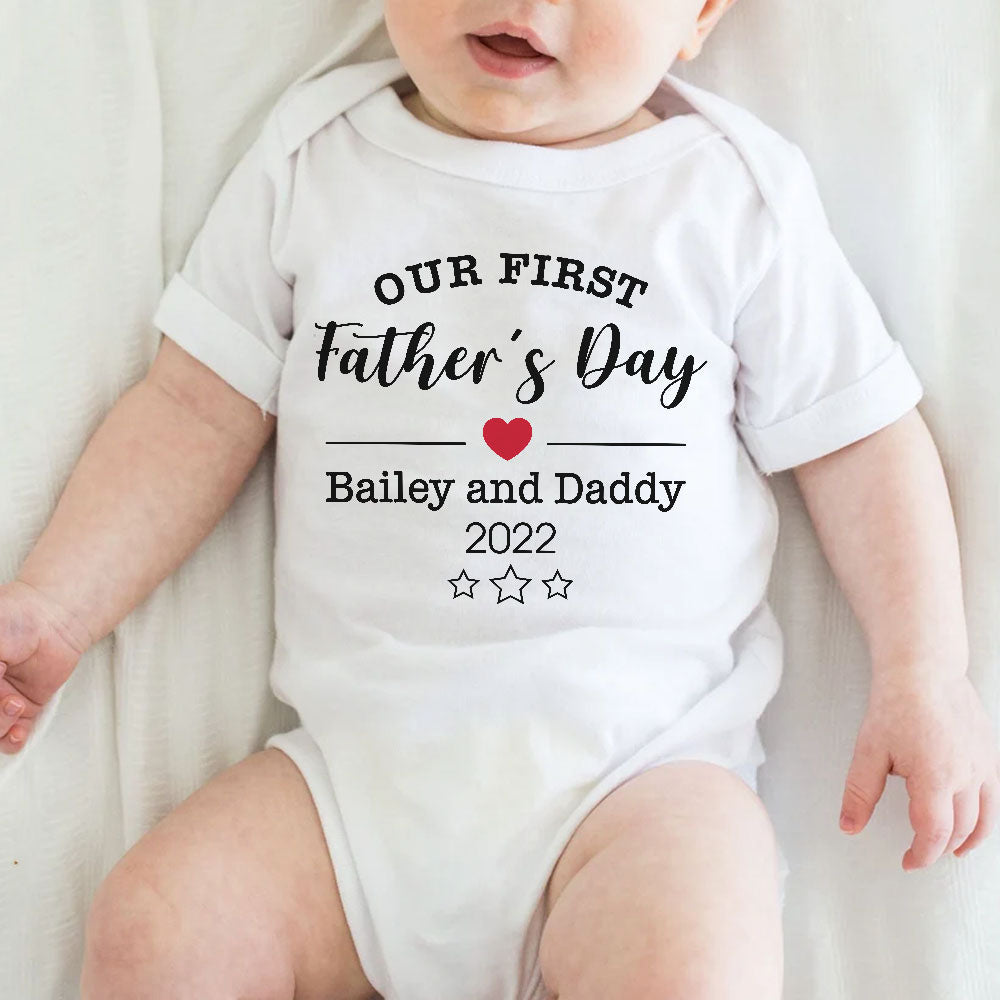 Our first Father's day - Personalized Onesie