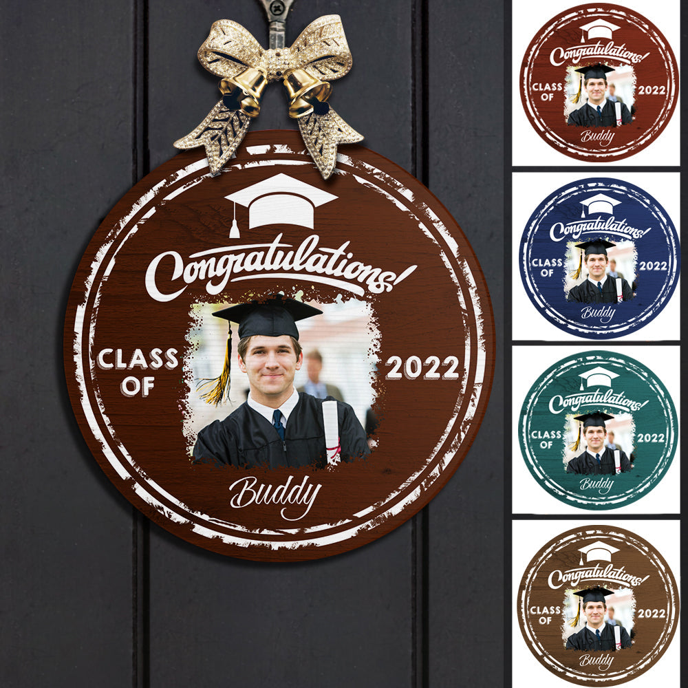 Congratulations Graduate 2022 - Personalized door wood sign