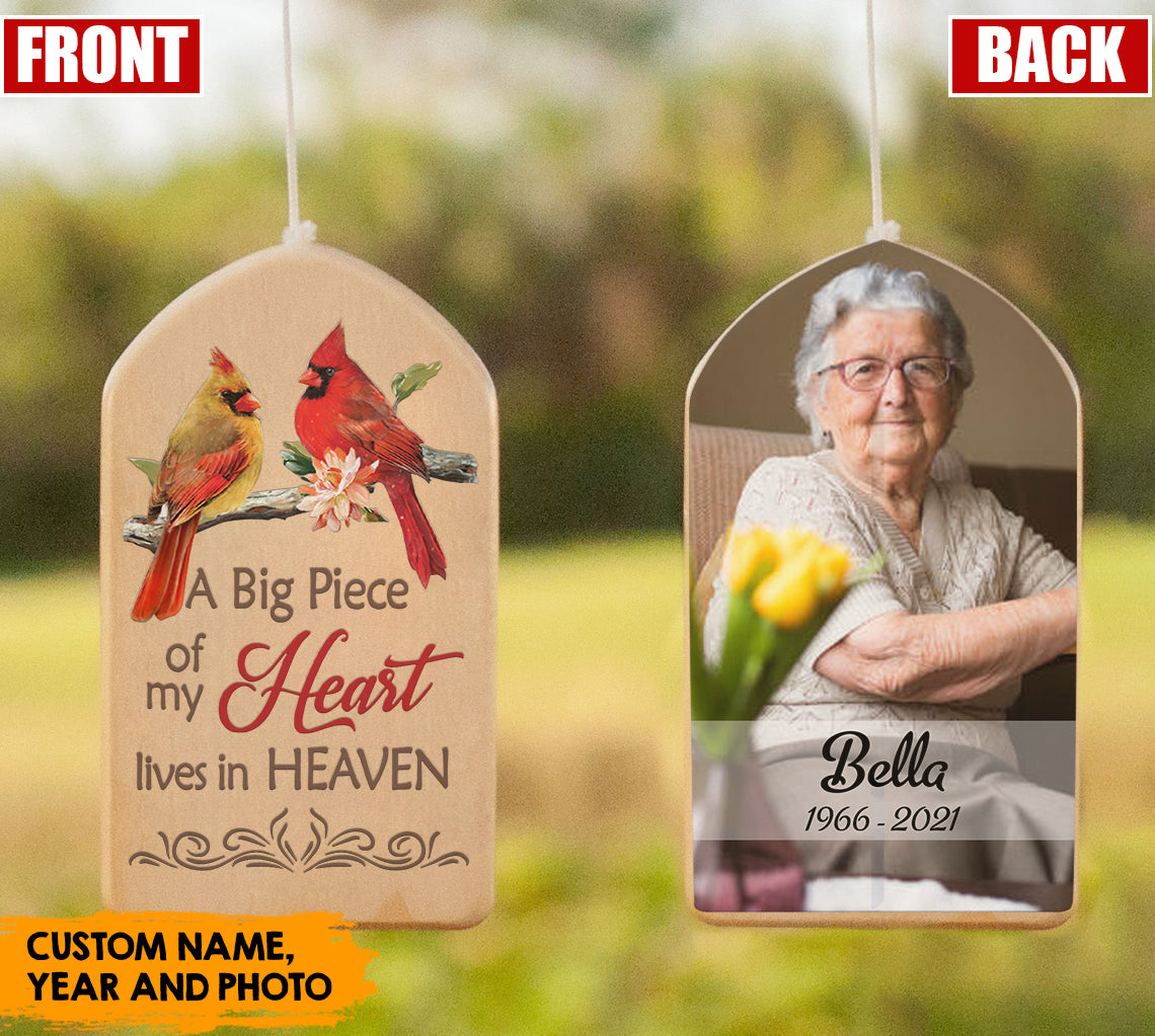 A big piece of my HEART lives in HEAVEN - Personalized Wind Chimes