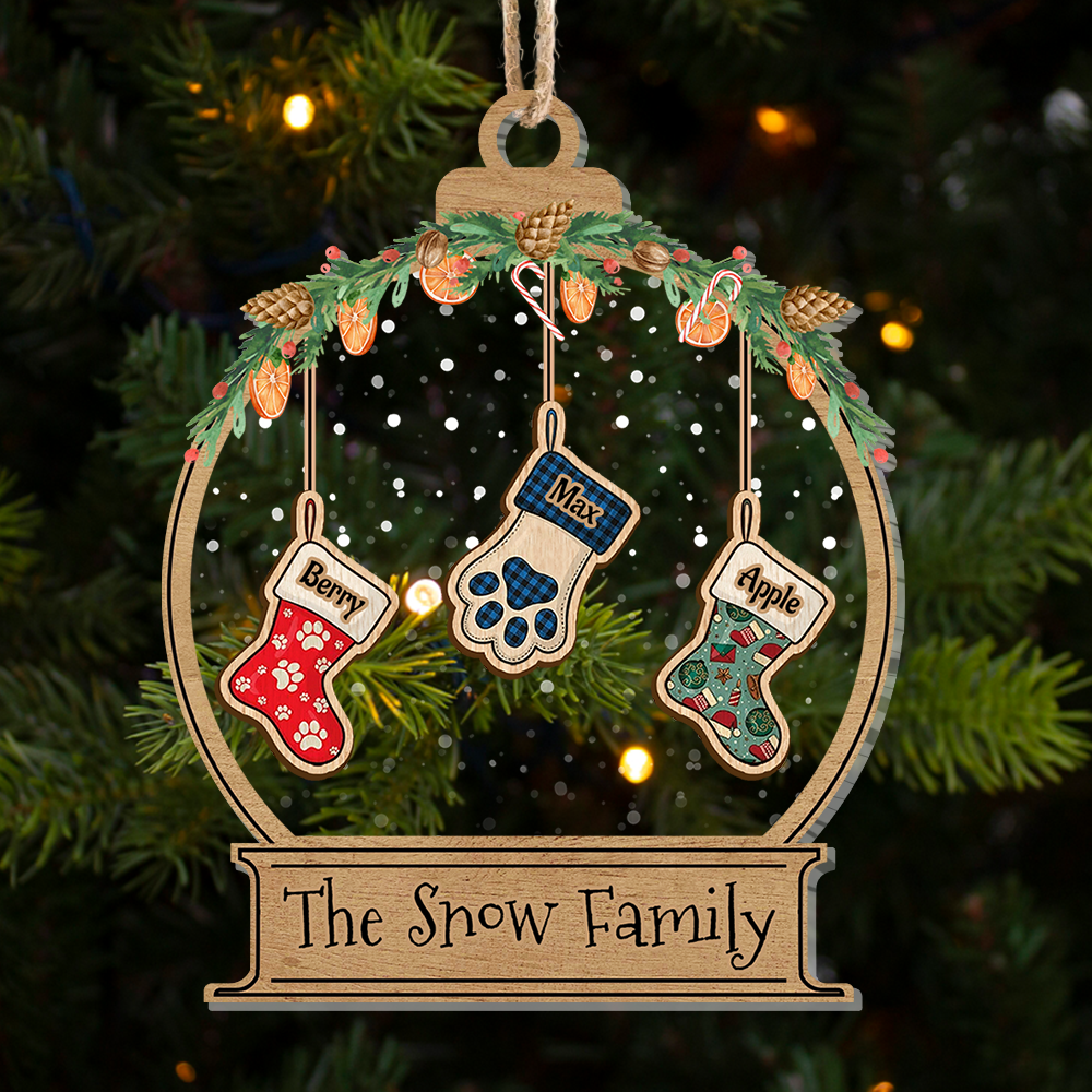 Personalized Christmas Stocking Family Member Gift Printed Acrylic Ornament, Customized Holiday Ornament CHI-YEN