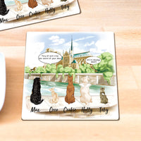 Thumbnail for Personalized Pet Memorial Square Stone Coasters-Dog Cat Loss Gifts-Pet Bereavement Gift-DOG & CAT-Notre-Dame de Paris - Jonxifon