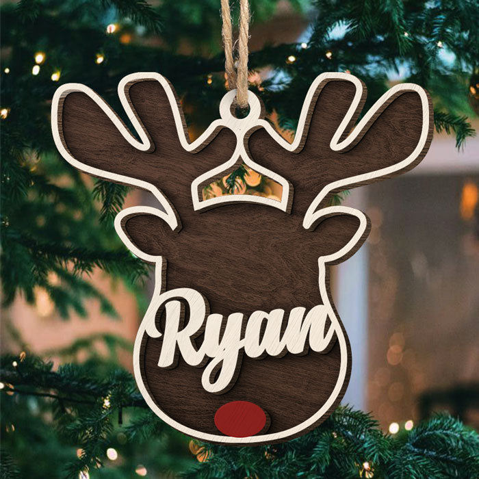 Reindeer Christmas - Personalized Shaped Ornament - Christmas Gift DUNG-DIEP