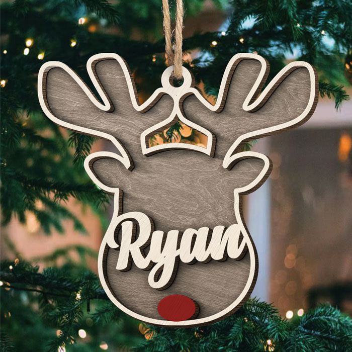 Reindeer Christmas - Personalized Shaped Ornament - Christmas Gift DUNG-DIEP