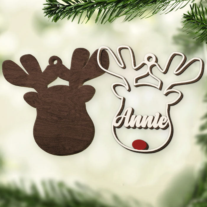 Reindeer Christmas - Personalized Shaped Ornament - Christmas Gift DUNG-DIEP