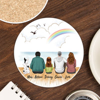 Thumbnail for Family Circle Stone Coasters Gifts For The Whole Family - Beach & Wooden Dock - Jonxifon