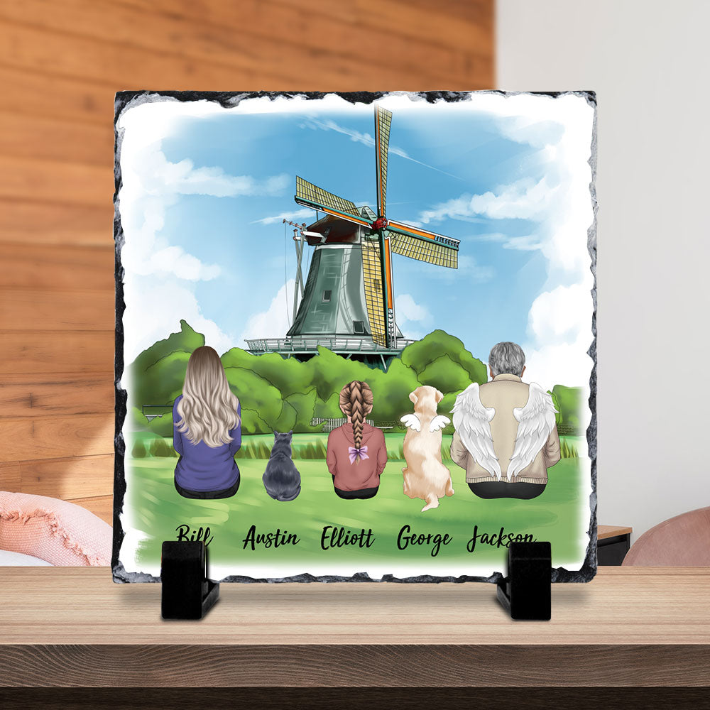 Personalized Family Slate Photo - Statue of liberty & Eiffel Tower - Jonxifon