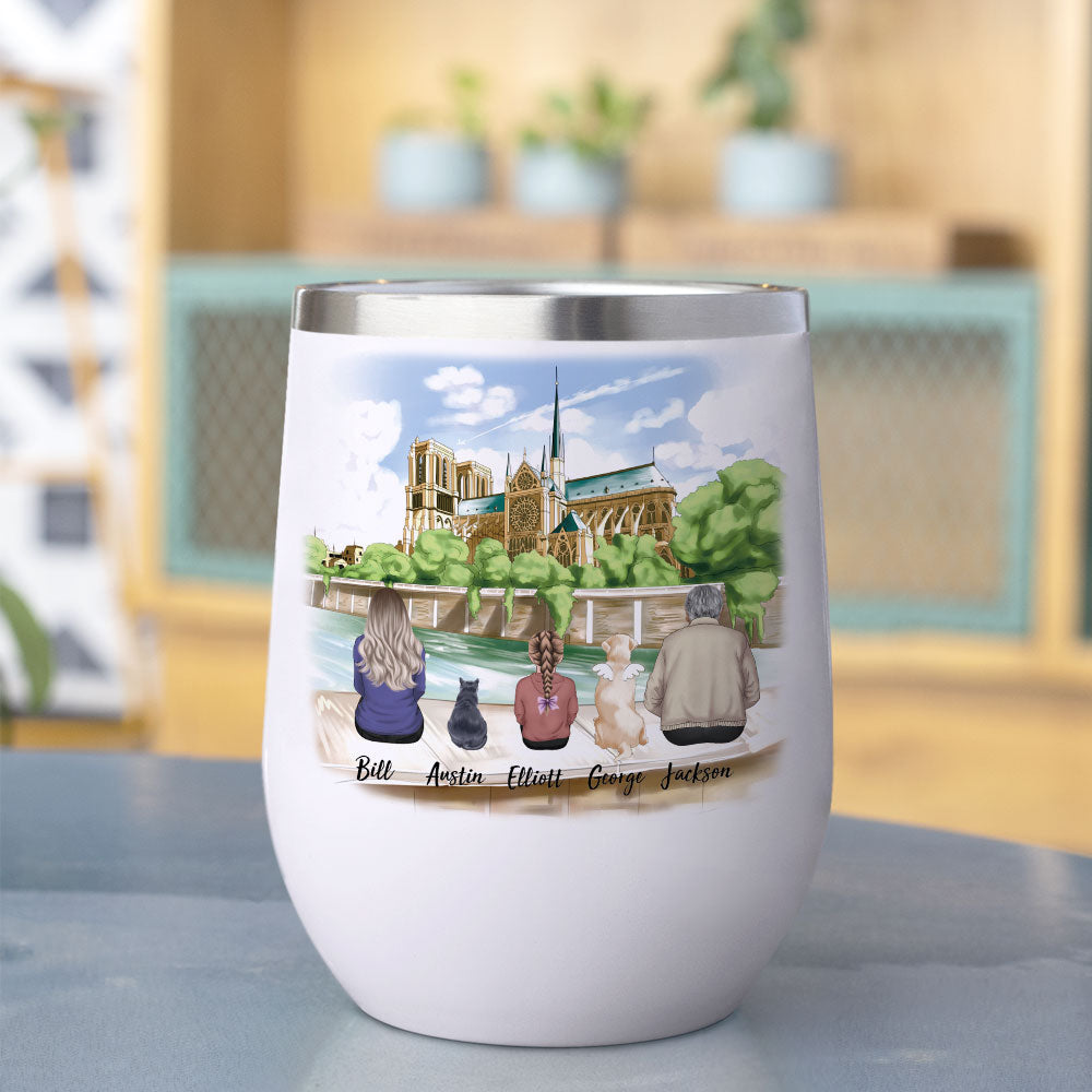 Statue Of Liberty & Eiffel Tower 12oz Tumbler - Family Gift - Jonxifon