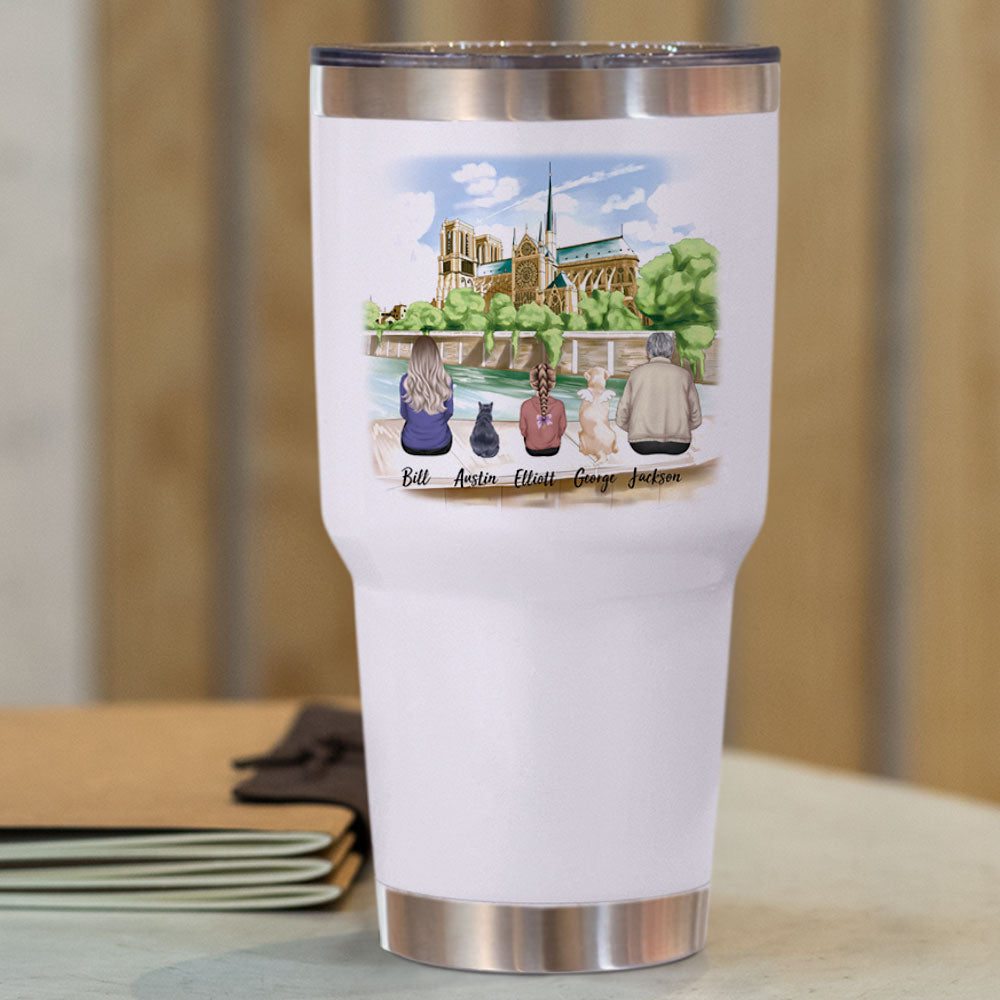 Statue Of Liberty & Eiffel Tower 30oz Tumbler - Family Gift - Jonxifon