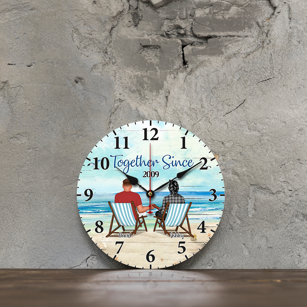 Personalized You & Me We Got This Couple Wooden Clock, Anniversary Gift For Couple