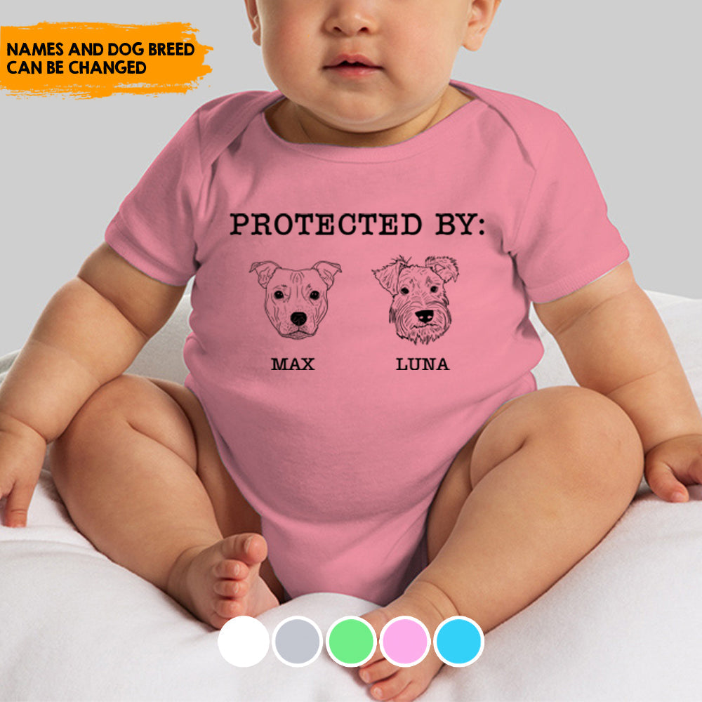 This baby is protected by dogs - Personalized Baby Onesie