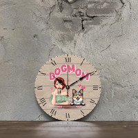 Thumbnail for Personalized Dog Mom Wall Wooden Clock, Gift For Dog Lover CHI-THUY