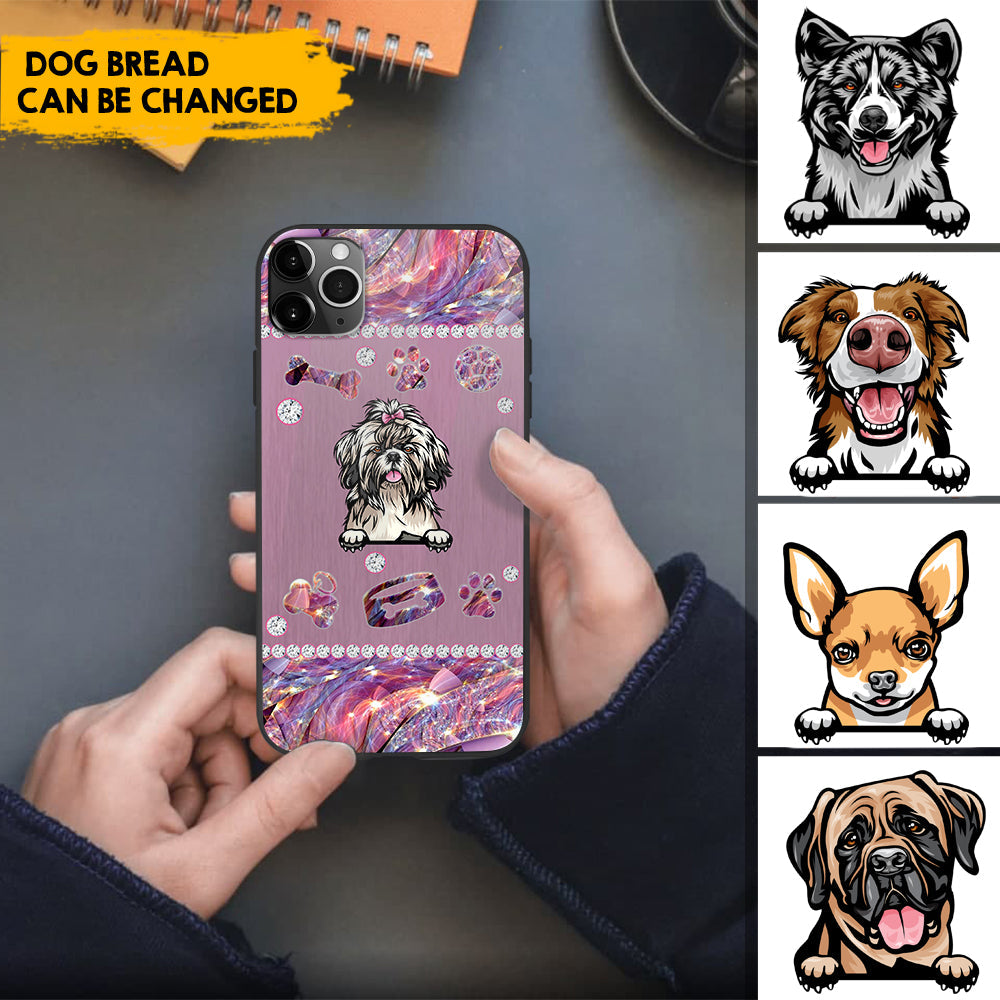 Pink Stone Dog - Customized Phone Case