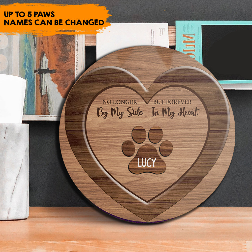 Forever In Our Heart - Personalized Round Wooden Door Sign - Jonxifon