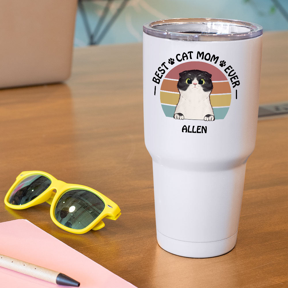 Best Cat Mom Ever 30oz Tumbler, Gift For Cat Mom - Jonxifon