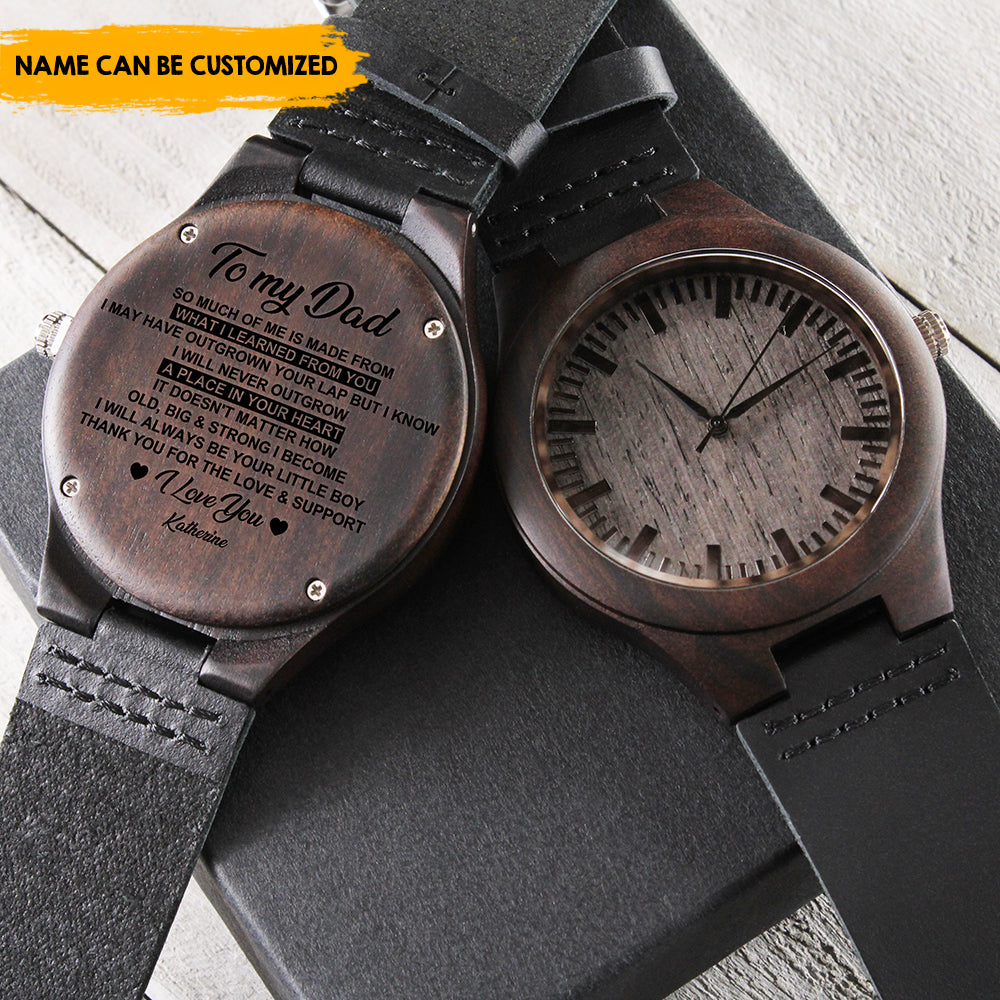 So much of me is made from Dad - Engraved Wood Watch, Men Watch, Father's day