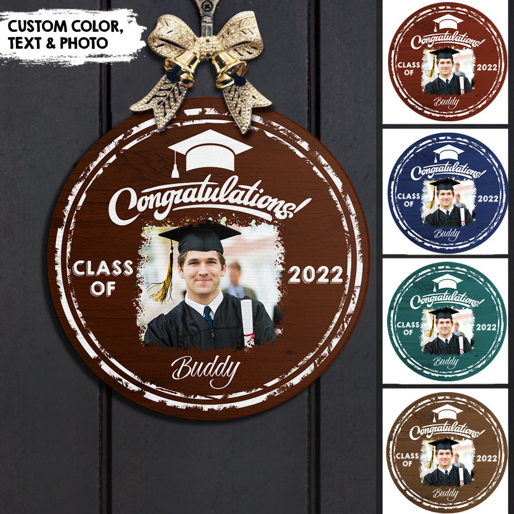 Congratulations Graduate 2022 - Personalized door wood sign