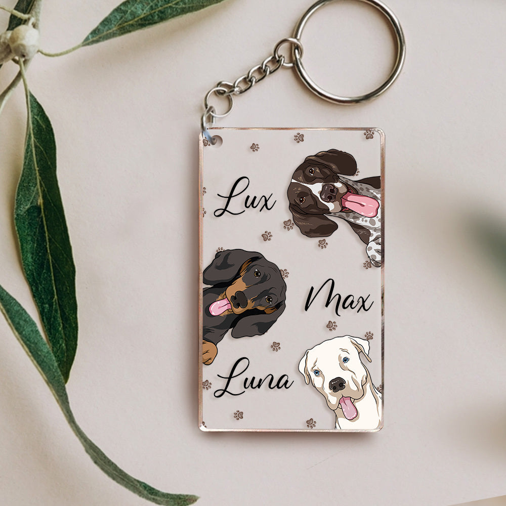 Personalized Cat Dog Acrylic Keychain, Gift For Pet Lovers