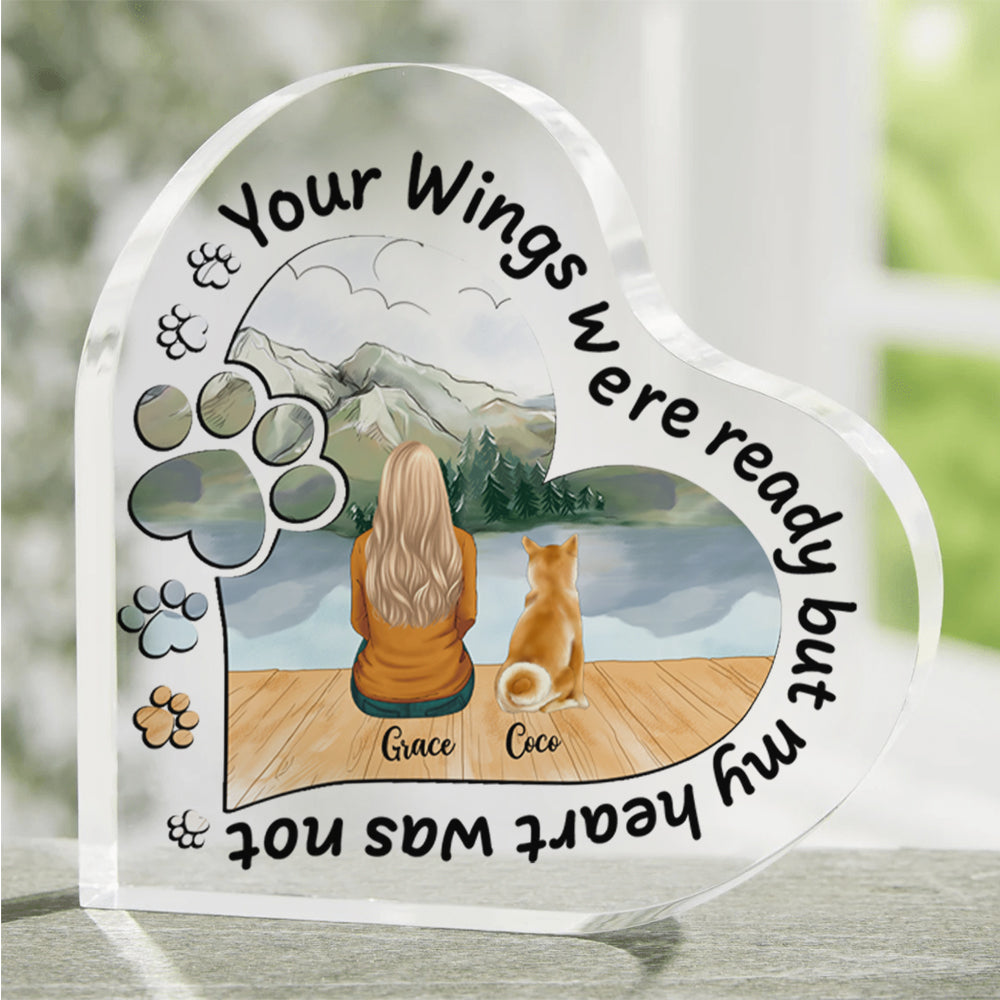 Once by side, forever in my heart - Personalized heart acrylic plaque