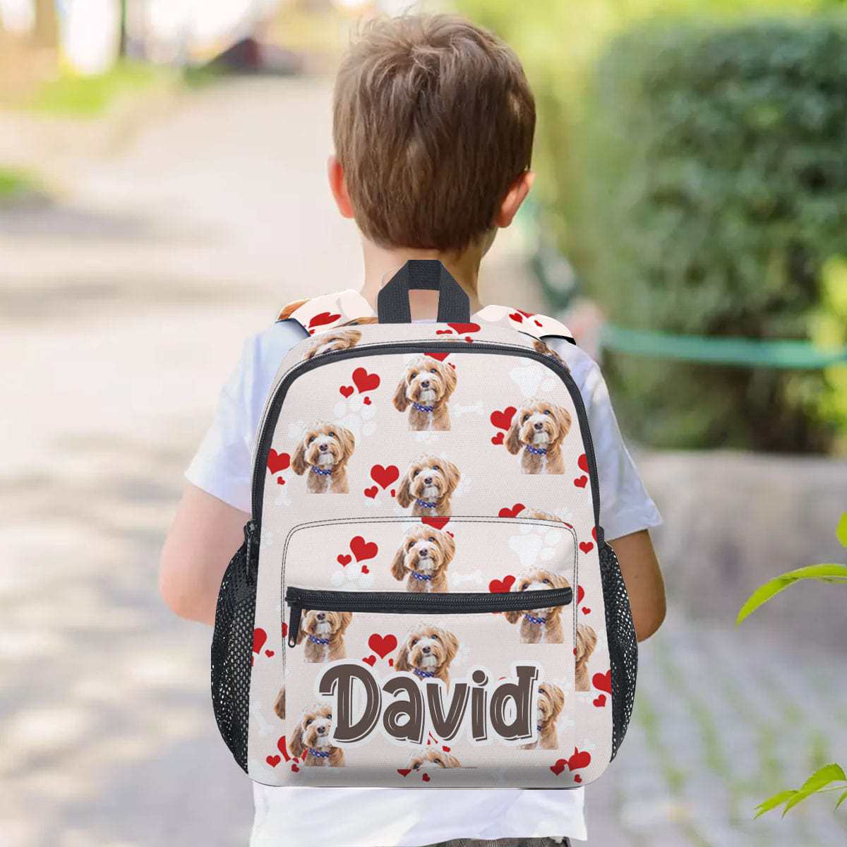 Custom Pet Photo I Go To School With My Dog Kid Backpack, Back-to-school Gift