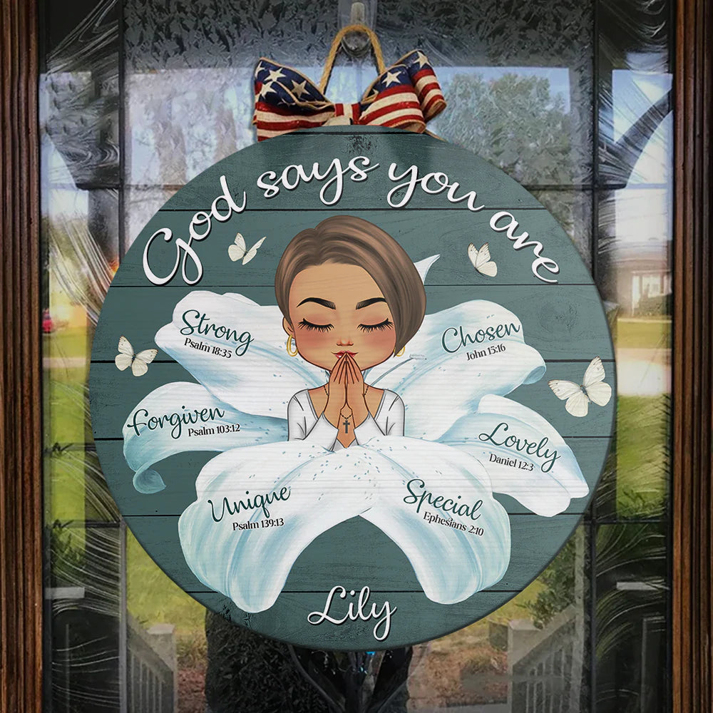 Personalized God Say You Are Flower Girl Wood Sign, Gift For Friend CHI-YEN