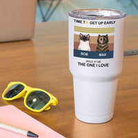 Thumbnail for Time To Get Up Early- 30oz Personalized 304 Grade Stainless Steel Cat Tumbler - Jonxifon