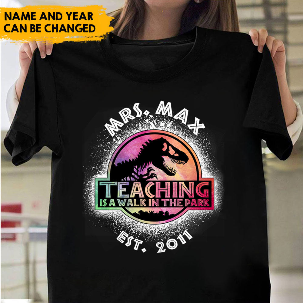 Teaching Is A Walk Name Teacher Tshirt, DIY Gift Back To School