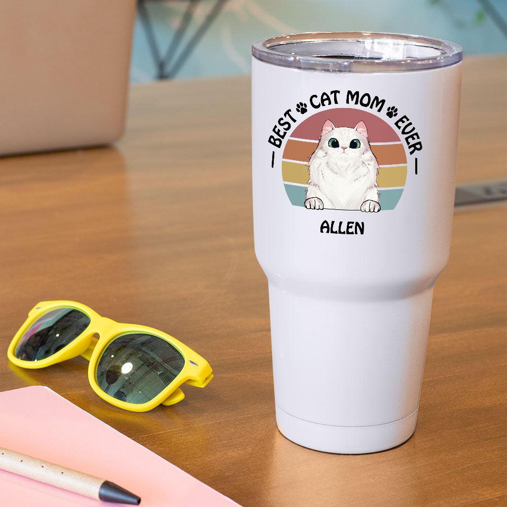 Best Cat Mom Ever 30oz Tumbler, Gift For Cat Mom - Jonxifon