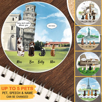 Thumbnail for Personalized Pet Memorial Circle Stone Coasters-Dog Cat Loss Gifts-Pet Bereavement Gift-DOG & CAT-Pisa Tower - Jonxifon