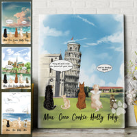 Thumbnail for Canvas Pisa Tower Print, Fluffy Dog & Cat Memorial Gifts - Jonxifon