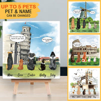 Thumbnail for Personalized Pet Memorial Square Stone Album-Dog Cat Loss Gifts-Pet Bereavement Gift-DOG & CAT-Pisa Tower - Jonxifon