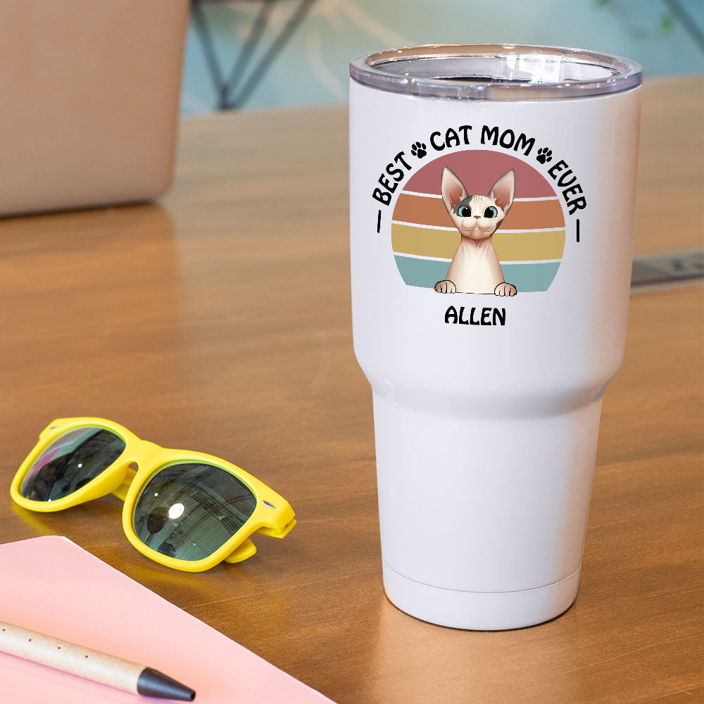 Best Cat Mom Ever 30oz Tumbler, Gift For Cat Mom - Jonxifon