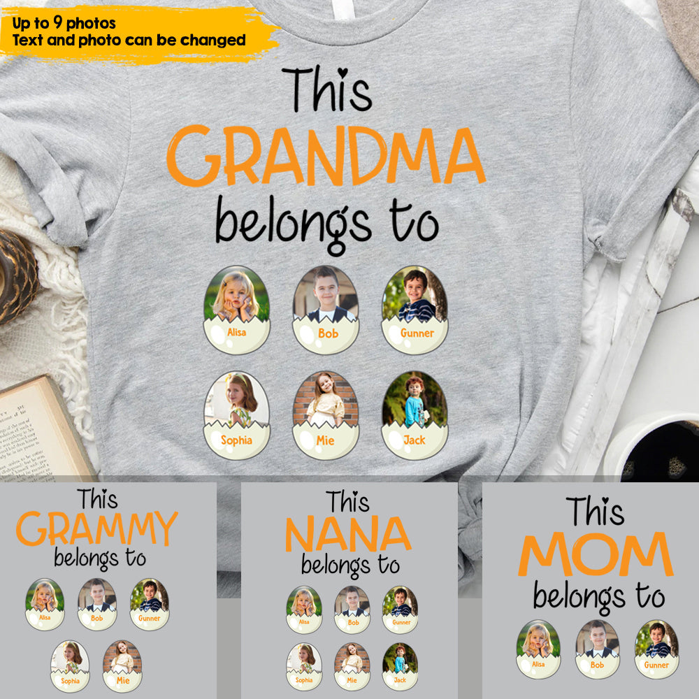 This Grandma Belongs To Personalized Shirt Custom Kid Name Photo Gift