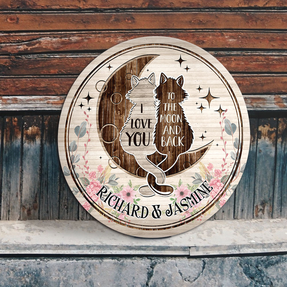 I Love You To The Moon And Back, Wood Circle Sign For Home Decor - Jonxifon