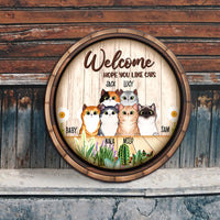 Thumbnail for Welcome Hope You Like Cats - Funny Door Sign For Cat Lovers - Jonxifon