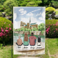 Thumbnail for Personalized Family Flag Gifts For The Whole Family - Statue of liberty & Eiffel Tower - Jonxifon