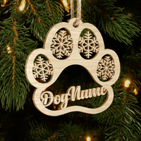 Thumbnail for Paw With Name Pet Wood Ornament Cutout, Dog Cat & Angel Wings YHN-VAN