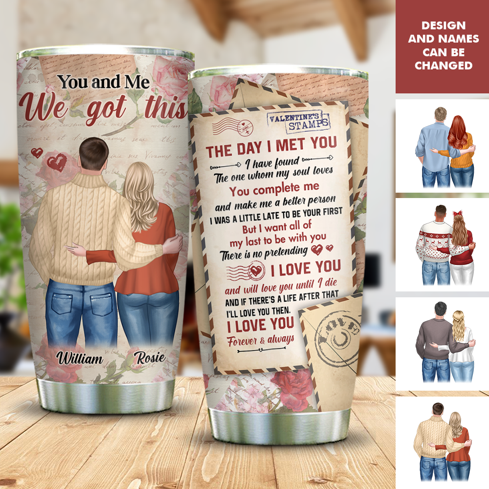 Personalized The Day I Met You Love Letter Couple Tumbler, Valentine's Day Gift DUNG-DIEP