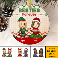 Thumbnail for Besties Friends Forever Christmas Personalized Ornament, Customized Holiday Ornament CHI-DIEP