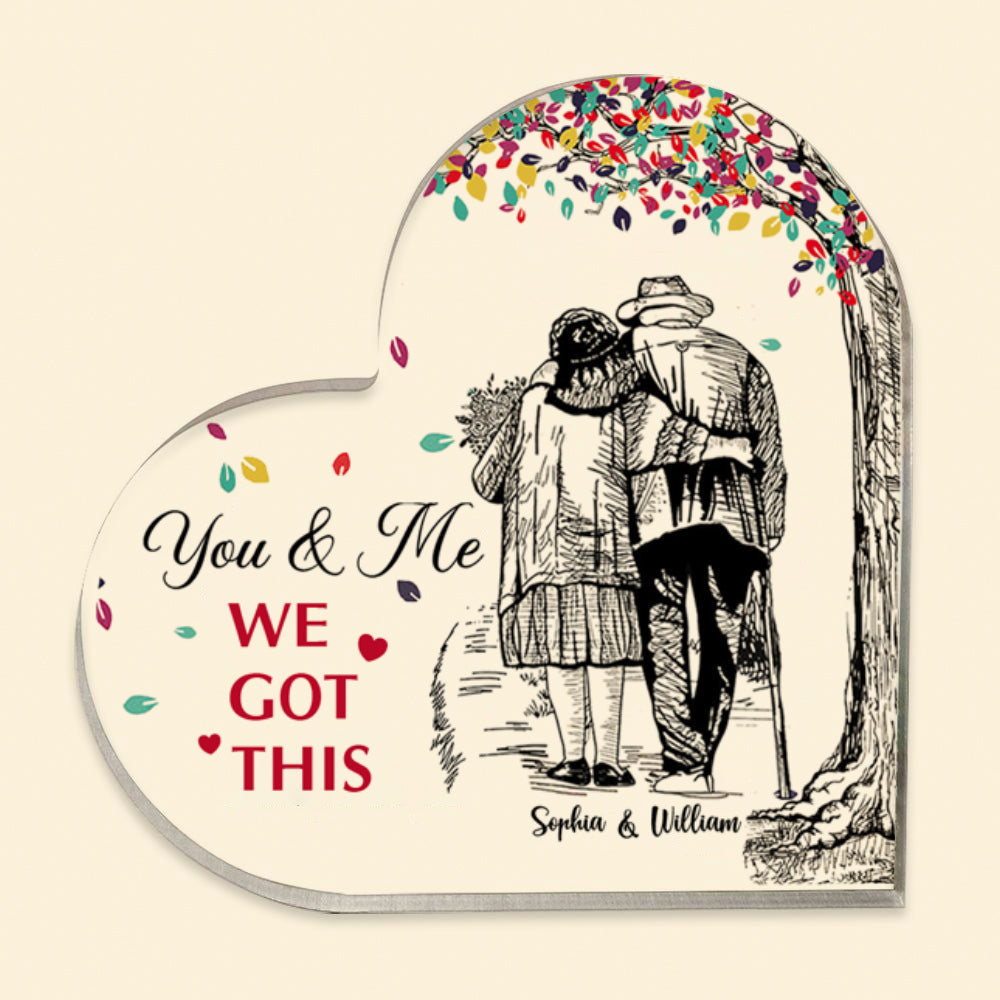 You & Me We Got This Personalized Heart Acrylic Plaque