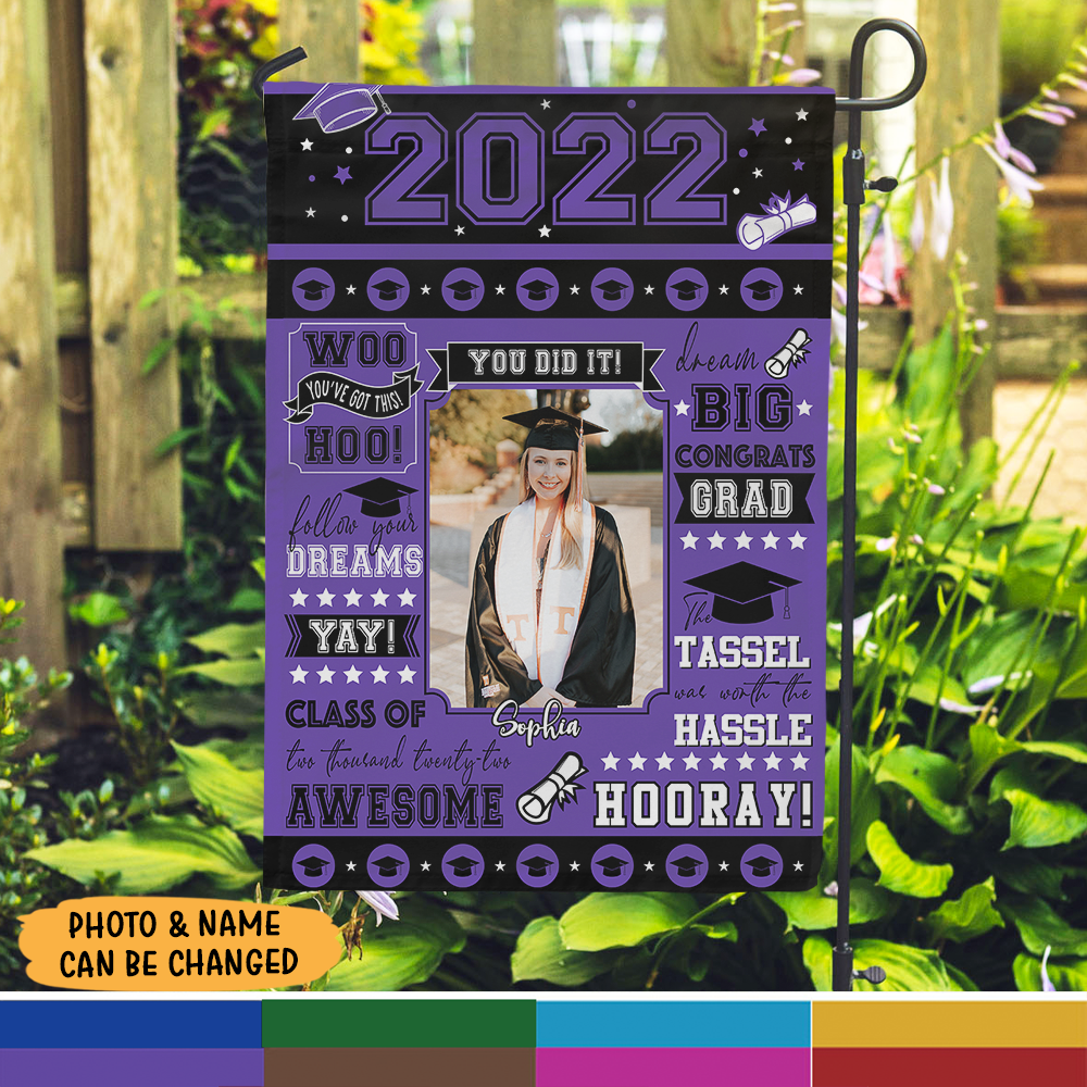 Graduate 2022 - Personalized Garden Flag, Graduation Gift